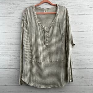 We the Free Striped Loose Fit Boxy Long Sleeve T Shirt Size L